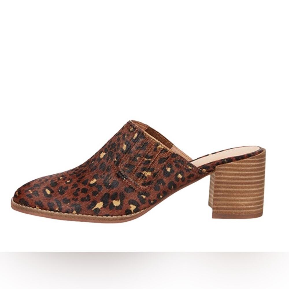 Madewell Calf Hair Leopard Mules Heeled Slip On Shoes Size 7.5 EUC